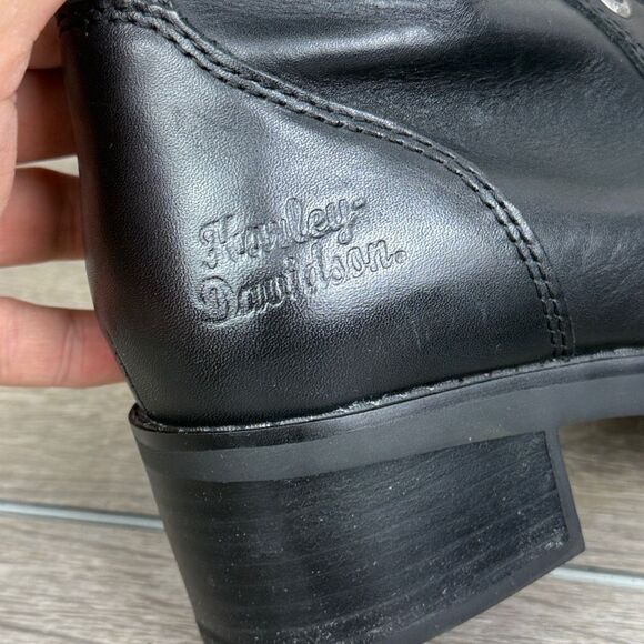 Harley-Davidson Jammie Women's Sz 8M Black Leather Buckle Zip Moto Boots D85259 - Picture 12 of 12
